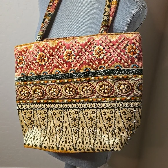 Beautiful Artisian Hand Beaded Tote-bag - Picture 1 of 8